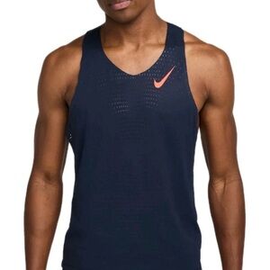 Men's Nike AeroSwift Dri-FIT ADV Running Singlet Blue Orange FN4231-451 Sz S $90
